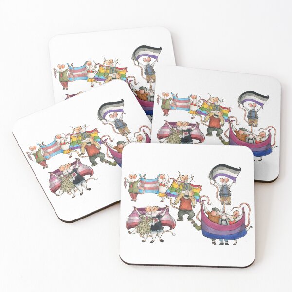 Item preview, LGBT Mice celebrating Gay Pride Watercolour designed and sold by carlottamascolo.