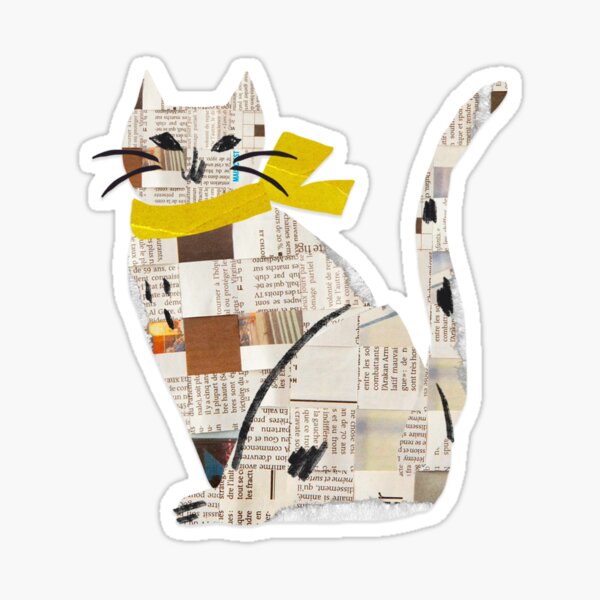 Item preview, paper cat designed and sold by BookishSpace1.