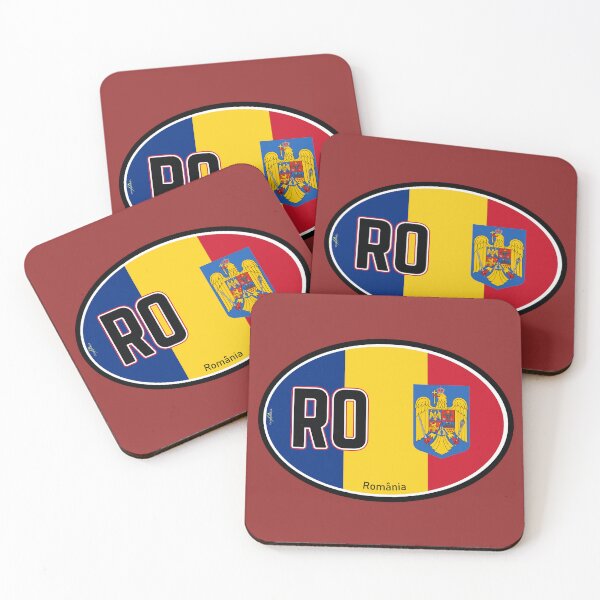 Item preview, ROMANIA Flag Romanian Flag Vehicle ID Flag Oval Sticker T-Shirt 01 designed and sold by OuterShellUK.
