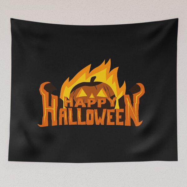 Item preview, happy halloween pumpkin on fire designed and sold by StarDan.