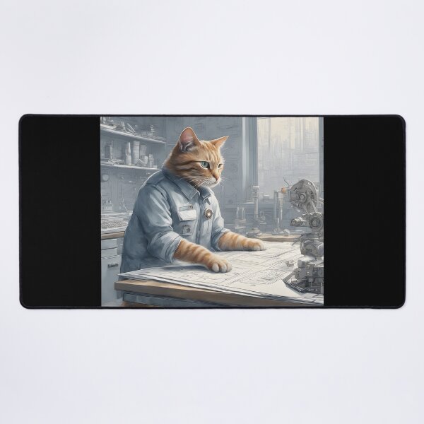 Item preview, Future engineer, smart cat with tool, a funny cat T-shirt designed and sold by FluffyFunnyCat.