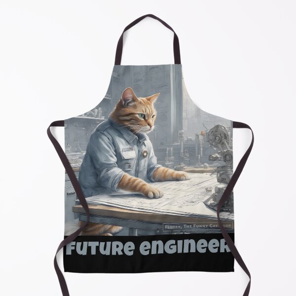 Item preview, Future engineer, smart cat with tool, a funny cat T-shirt designed and sold by FluffyFunnyCat.