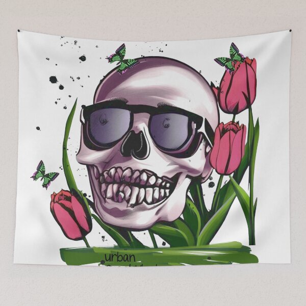 Item preview, SKULL WITH TULIPS designed and sold by inarausch2023.