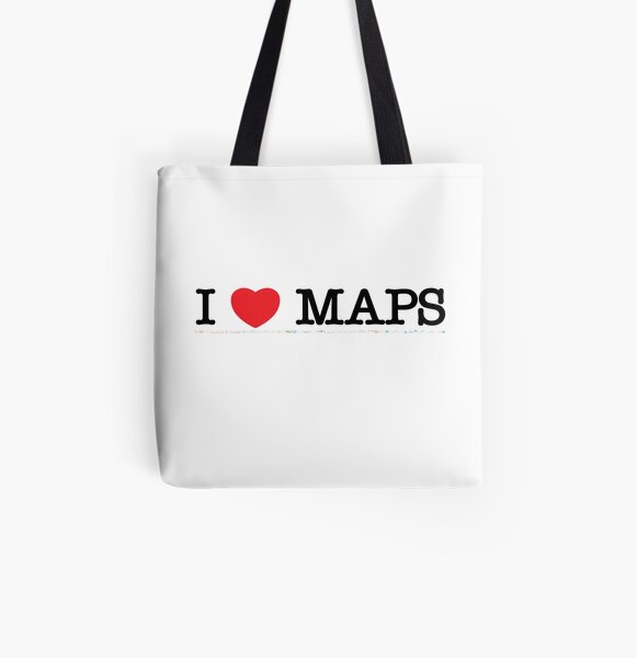 I love maps All Over Print Tote Bag