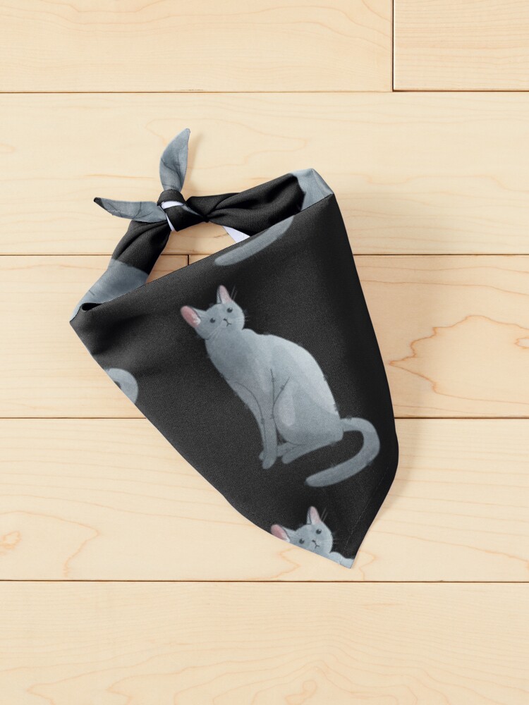 Thumbnail 2 of 6, Pet Bandana, Russian blue cat- Gifts for Cat Lovers designed and sold by FelineEmporium.