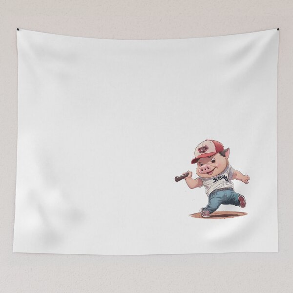 Item preview, Cheerful pig cheering for baseball designed and sold by Kodchaporn-P.