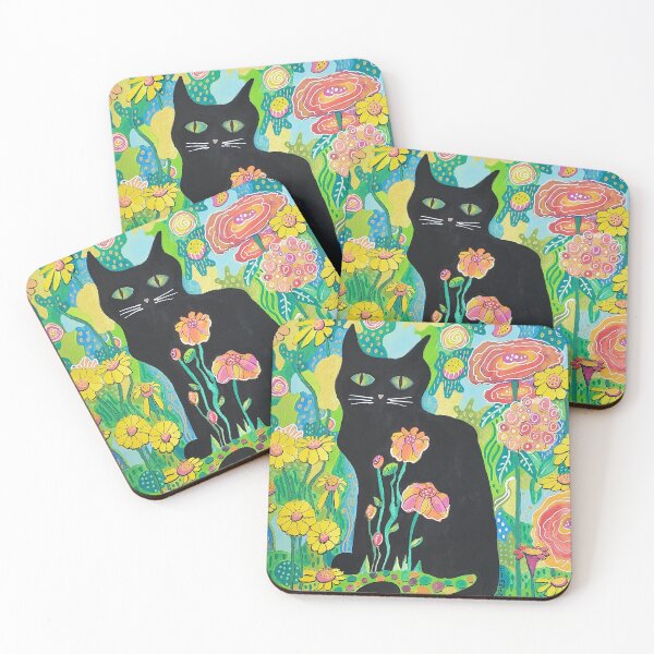 Item preview, Black Cat In Flowers designed and sold by GroovyGal.