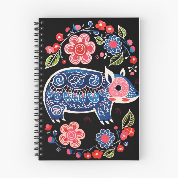 Item preview,  Polish Folk Art Design Cute Pig With Flowers designed and sold by PiggyBoxer.