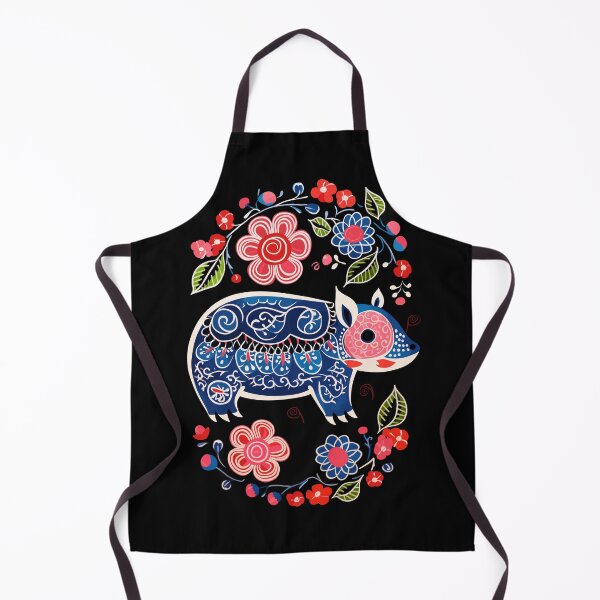 Item preview, Polish Folk Art Design Cute Pig With Flowers designed and sold by PiggyBoxer.