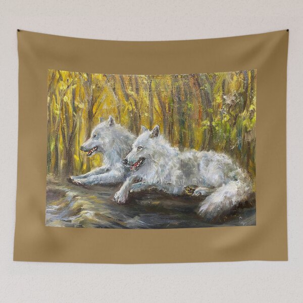 Item preview, A pair of white wolves. designed and sold by Elena Reutova.