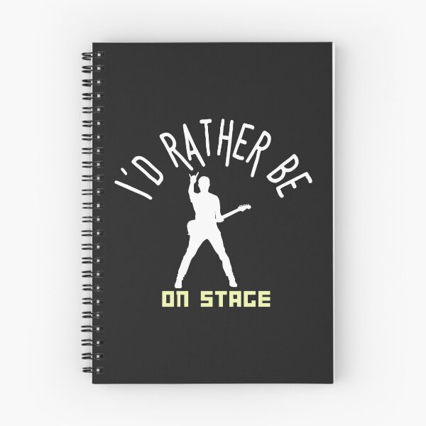 Item preview, I´d rather be on music stage, metal rock guitarist. White text and image. Gifts & Merchandise. designed and sold by LindaLG.