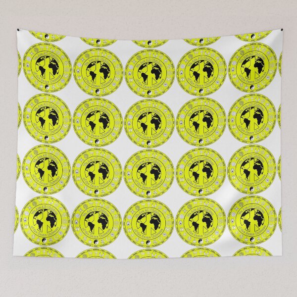 Item preview, We Are All Children of the Same Universe - World Religions Symbols with Earth & Peace Sign - Dark Yellow designed and sold by litmusician.
