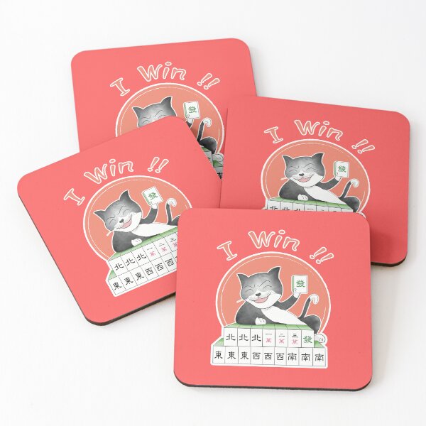 Item preview, MAHJONG tiles i win black cat designed and sold by jessie848v.