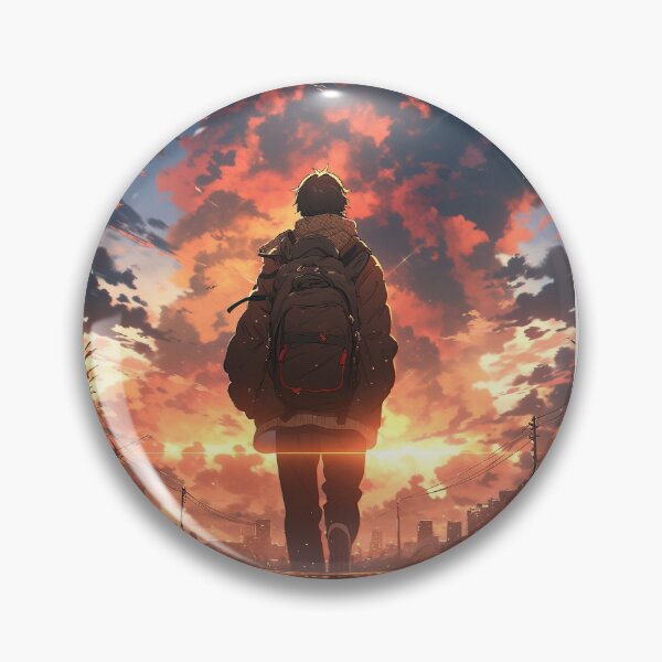 Item preview, Romantic Sunset in Anime Image, Cute Lovers at the Sunset, High Quality AI Image designed and sold by DigitAIShop.