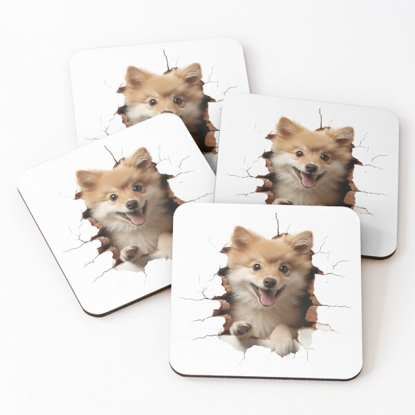 Item preview, Japanese Spitz Dog Popping Out of The Wall #1 designed and sold by DogDigiArt.