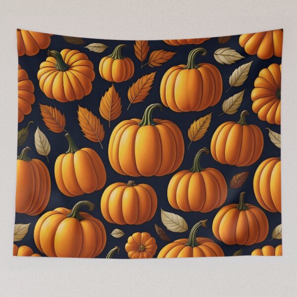Item preview, Pumpkin and Fall Leaves Pattern designed and sold by AGNIII.