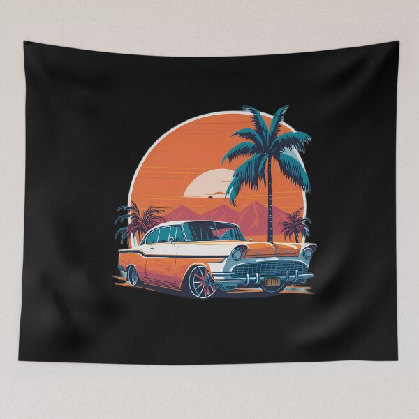 Item preview, Sunset Miami vibe, vintage car designed and sold by DigitalEmporio.
