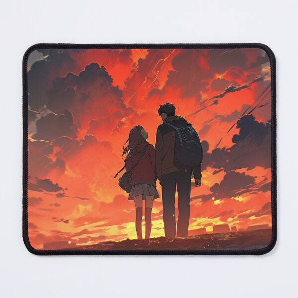 Item preview, Romantic Sunset in Anime Image, Cute Lovers at the Sunset, High Quality AI Image designed and sold by DigitAIShop.