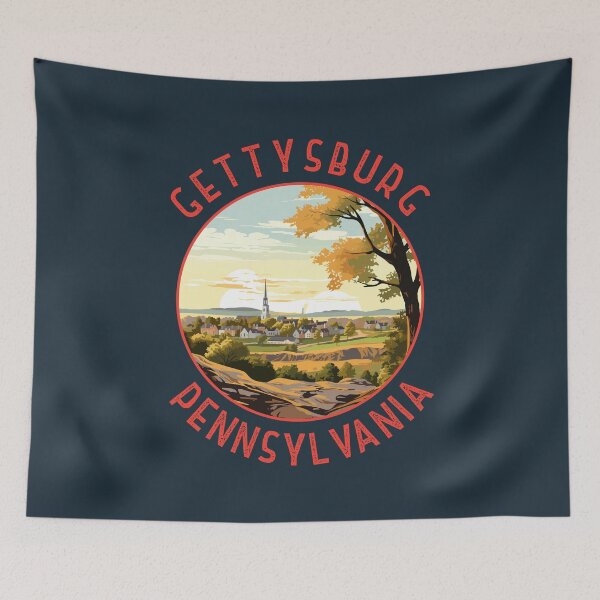 Item preview, Gettysburg Pennsylvania Retro Distressed Circle designed and sold by KrisSidDesigns.