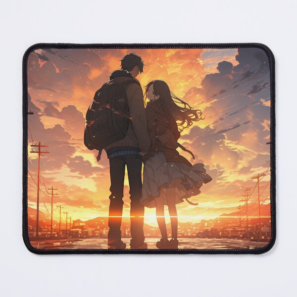 Item preview, Romantic Sunset in Anime Image, Cute Lovers at the Sunset, High Quality AI Image designed and sold by DigitAIShop.