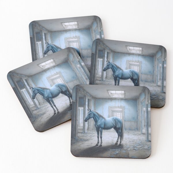Item preview, Pale Blue Horse in Abandoned Building designed and sold by YoPedro.