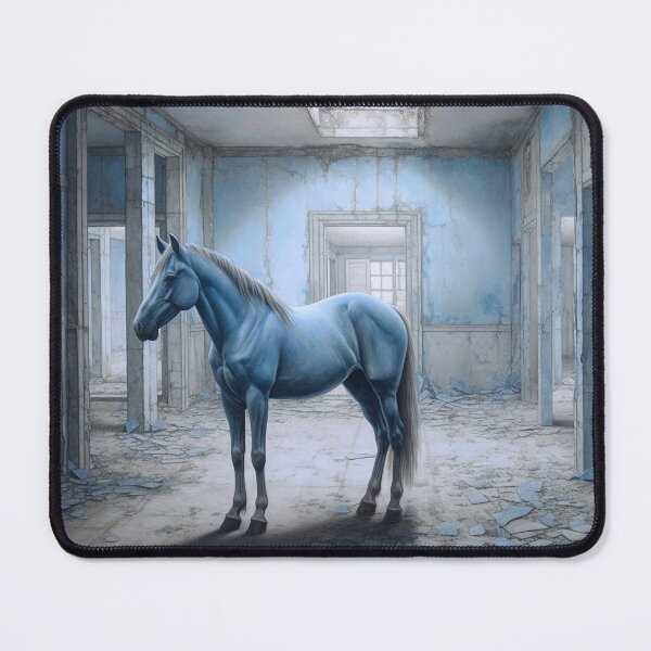 Item preview, Pale Blue Horse in Abandoned Building designed and sold by YoPedro.