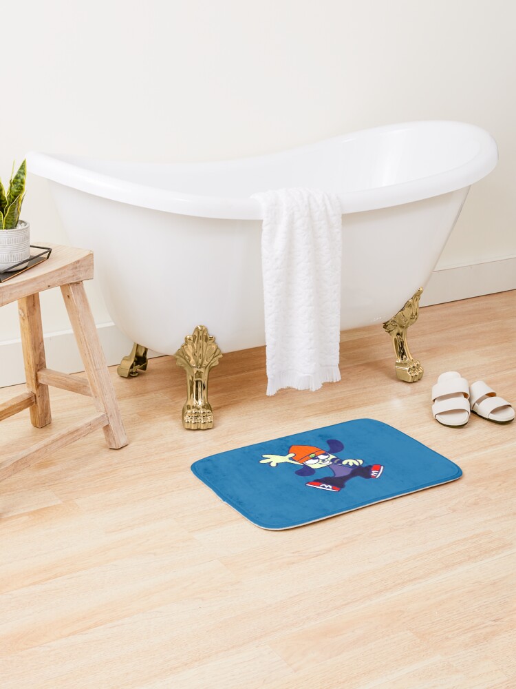 Thumbnail 2 of 6, Bath Mat, Parappa The Rapper Rap    designed and sold by corriee-wald.