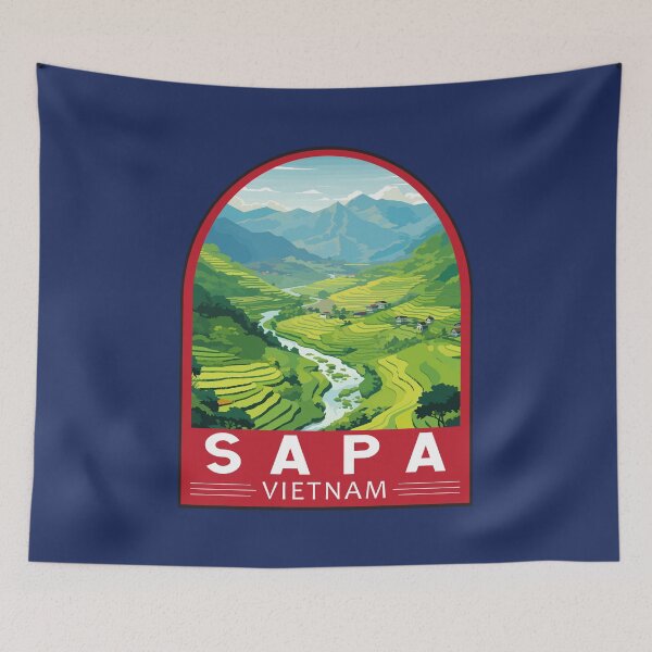 Item preview, Sapa Vietnam Travel Art Emblem designed and sold by KrisSidDesigns.