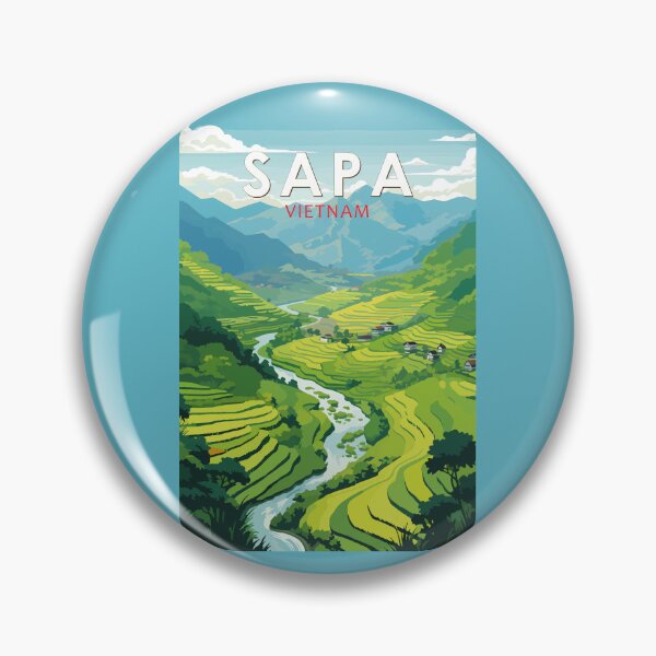 Item preview, Sapa Vietnam Travel Art Vintage designed and sold by KrisSidDesigns.