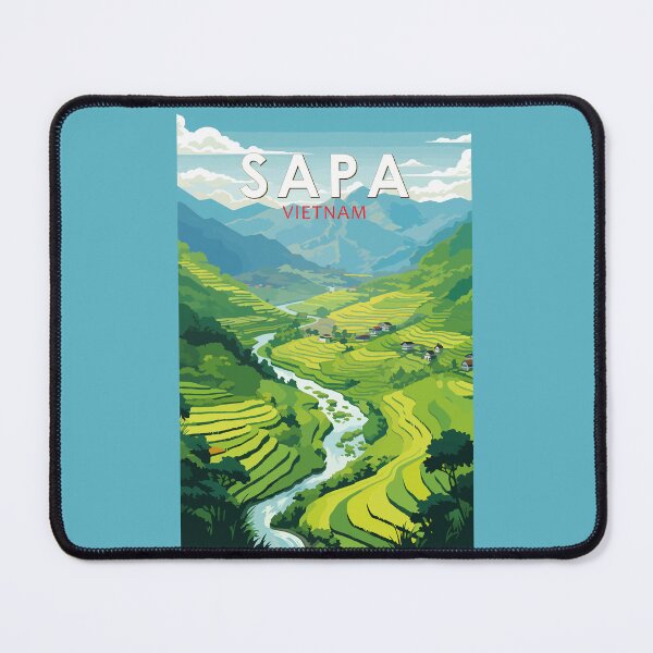 Item preview, Sapa Vietnam Travel Art Vintage designed and sold by KrisSidDesigns.