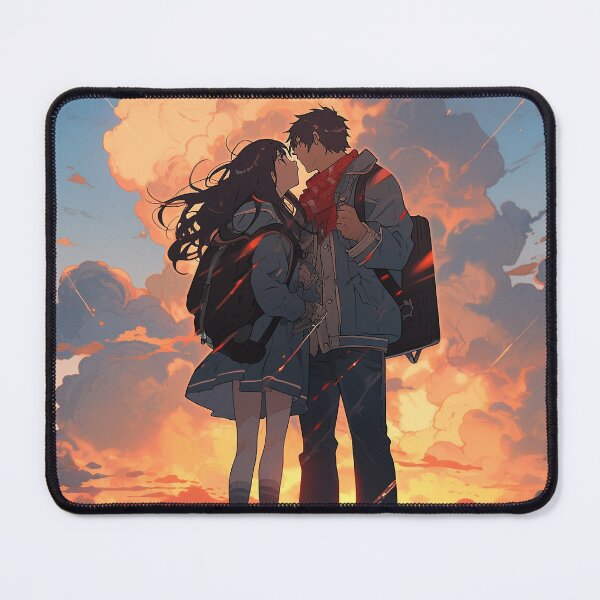 Item preview, Romantic Sunset in Anime Image, Cute Lovers at the Sunset, High Quality AI Image designed and sold by DigitAIShop.