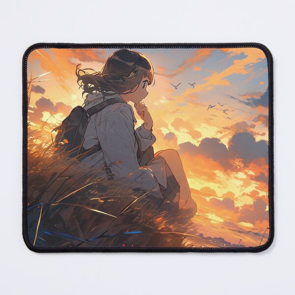 Item preview, Romantic Sunset in Anime Image, Cute Lovers at the Sunset, High Quality AI Image designed and sold by DigitAIShop.