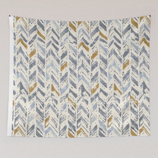 Item preview, Zig zag woodblock print designed and sold by Alessandro Remo Mazzoni Remotextiles.