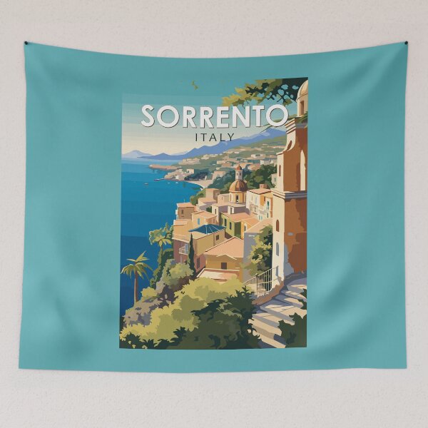 Item preview, Sorrento Italy Travel Art Vintage designed and sold by KrisSidDesigns.