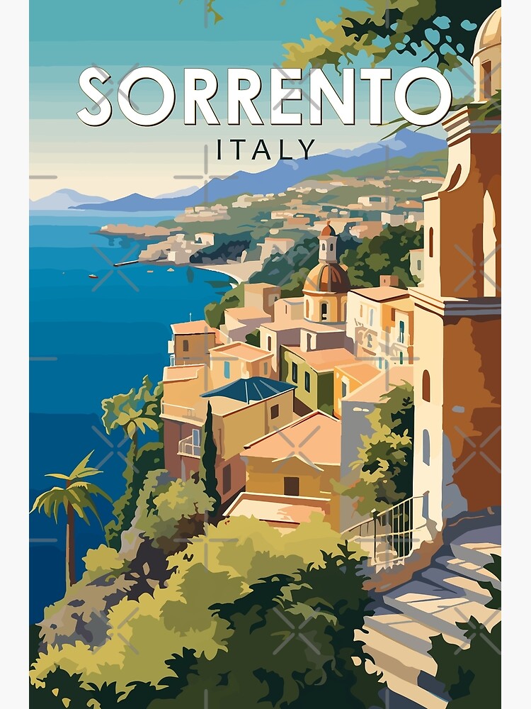Sorrento Italy Travel Art Vintage Poster for Sale by KrisSidDesigns