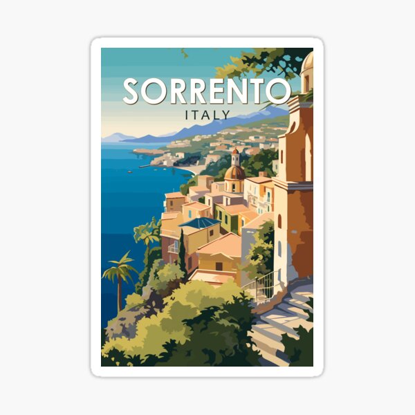 Vista previa del artículo con la obra «Sorrento Italia Viajes Arte Vintage», diseñado y vendido por KrisSidDesigns.
