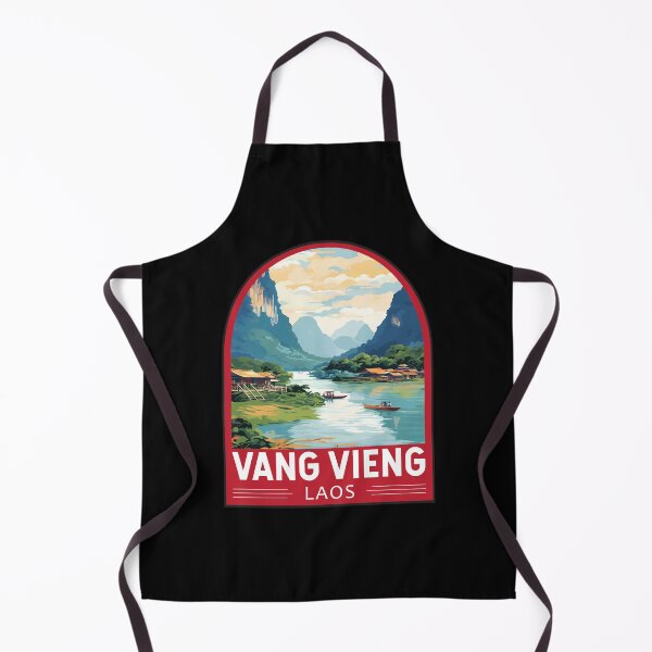 Item preview, Vang Vieng Laos Travel Art Emblem designed and sold by KrisSidDesigns.