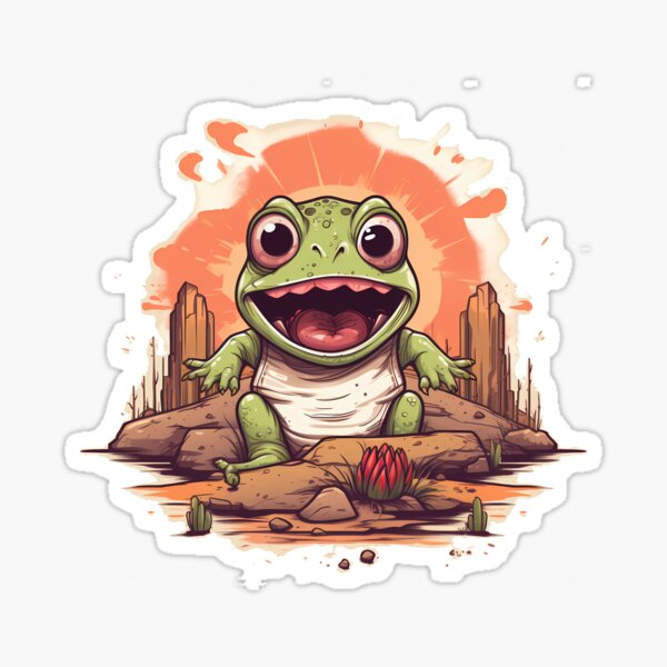 Cute Frog Screaming Sticker – HappyPlanGirls Designs