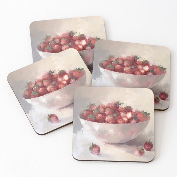 Item preview, Coquette aesthetic vintage painting of strawberries designed and sold by Coquette Art.