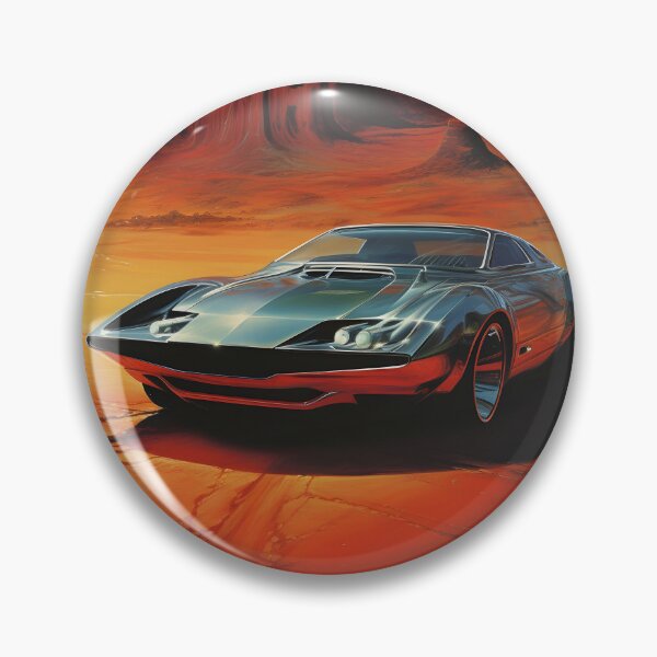 Item preview, Metallic Color Retro Futuristic Sports Car and an Extraterrestrial Desert Night Landscape designed and sold by Je-we.