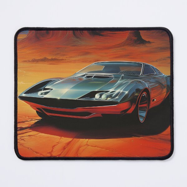 Item preview, Metallic Color Retro Futuristic Sports Car and an Extraterrestrial Desert Night Landscape designed and sold by Je-we.