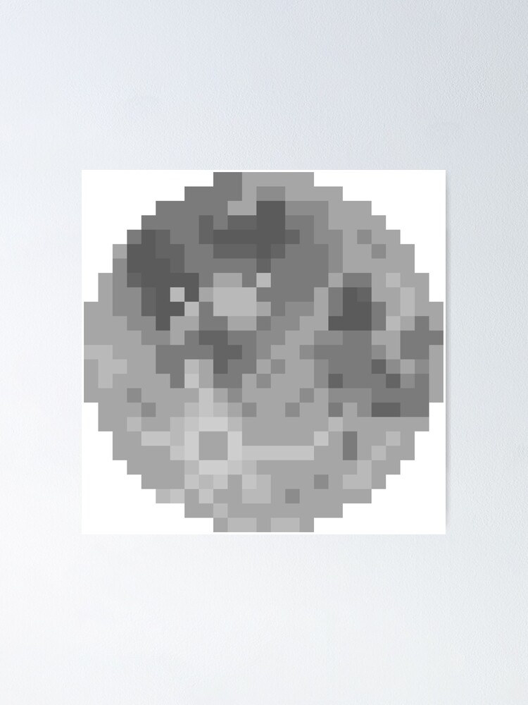 Pixel Art Moon Poster for Sale by 8-BitBrookes