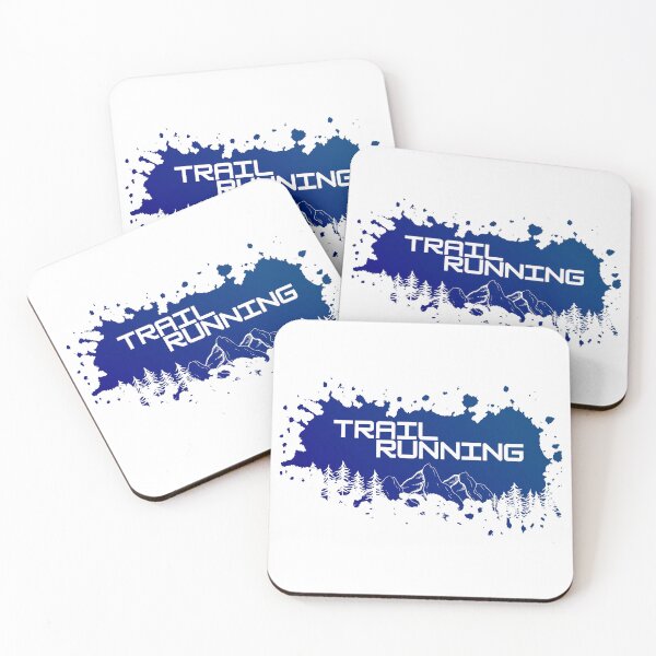 Item preview, Trail running mountains and forest blue color splash designed and sold by wejollydigitals.
