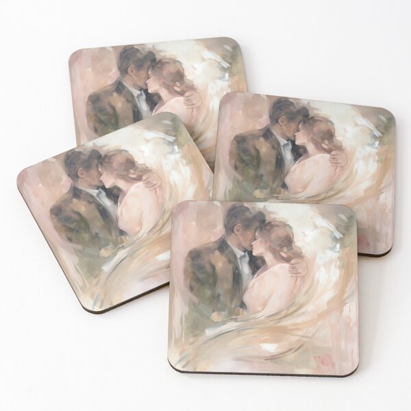 Item preview, Coquette aesthetic vintage painting of a couple designed and sold by Coquette Art.