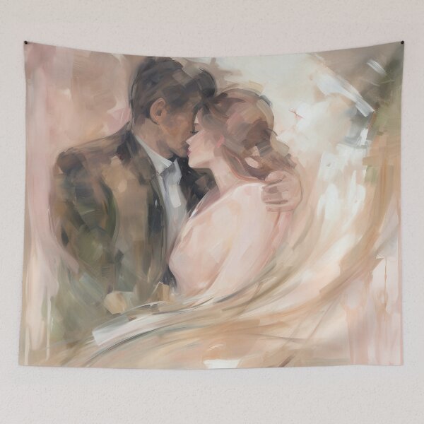 Item preview, Coquette aesthetic vintage painting of a couple designed and sold by Coquette Art.