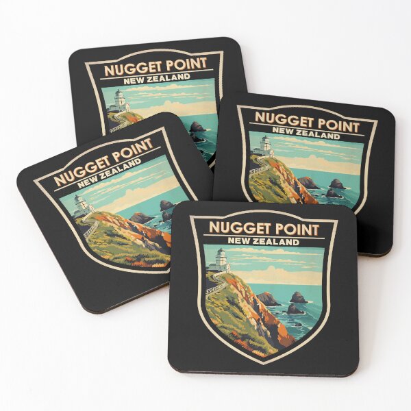 Item preview, Nugget Point Lighthouse New Zealand Travel Art Badge designed and sold by KrisSidDesigns.