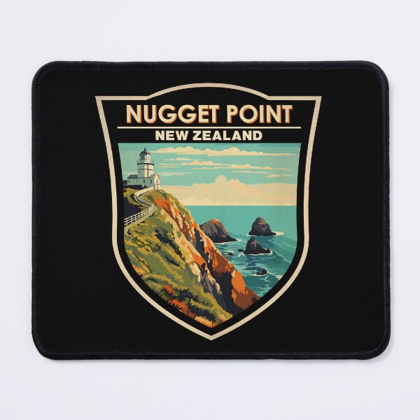 Item preview, Nugget Point Lighthouse New Zealand Travel Art Badge designed and sold by KrisSidDesigns.