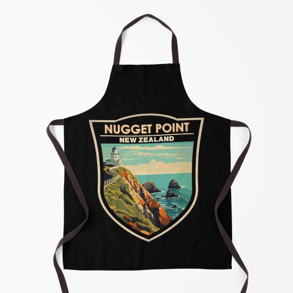 Item preview, Nugget Point Lighthouse New Zealand Travel Art Badge designed and sold by KrisSidDesigns.