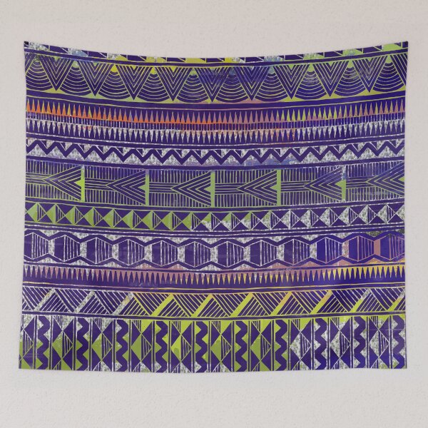 Item preview, Watercolor and Silver Tribal Pattern on Purple designed and sold by k9printart.
