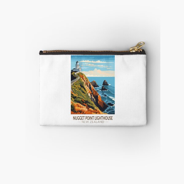 Item preview, Nugget Point Lighthouse New Zealand Travel Art Vintage designed and sold by KrisSidDesigns.